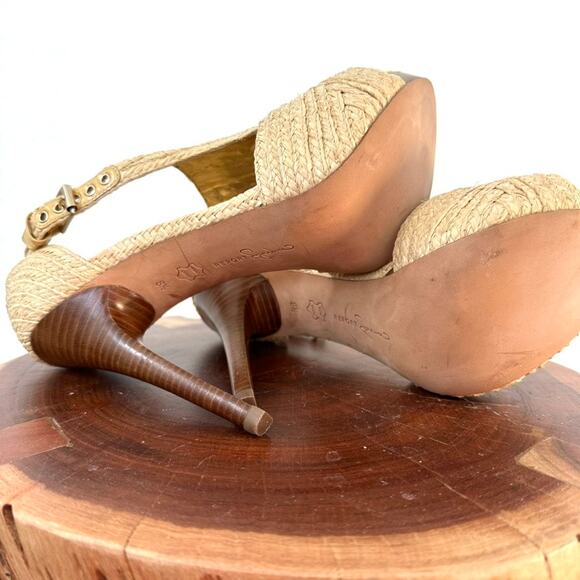 Report Signature Lucie 2 Platform Raffia Heels, Size 8.5, Excellent Condition - Picture 6 of 9